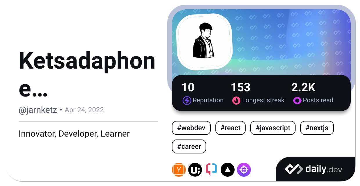 Ketsadaphone BOUTPANYDA's Dev Card