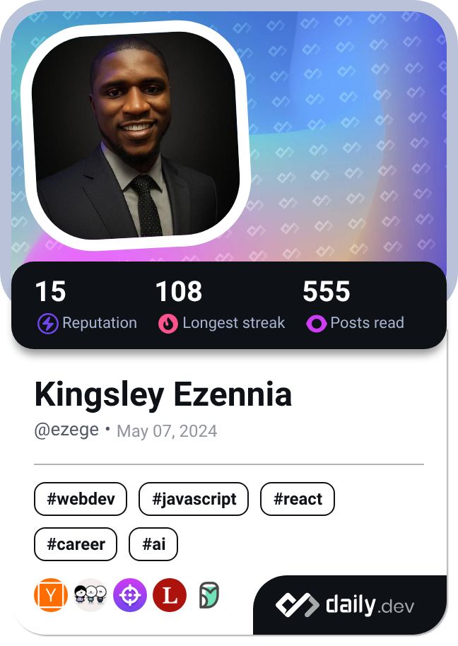 Kingsley Ezennia's Dev Card
