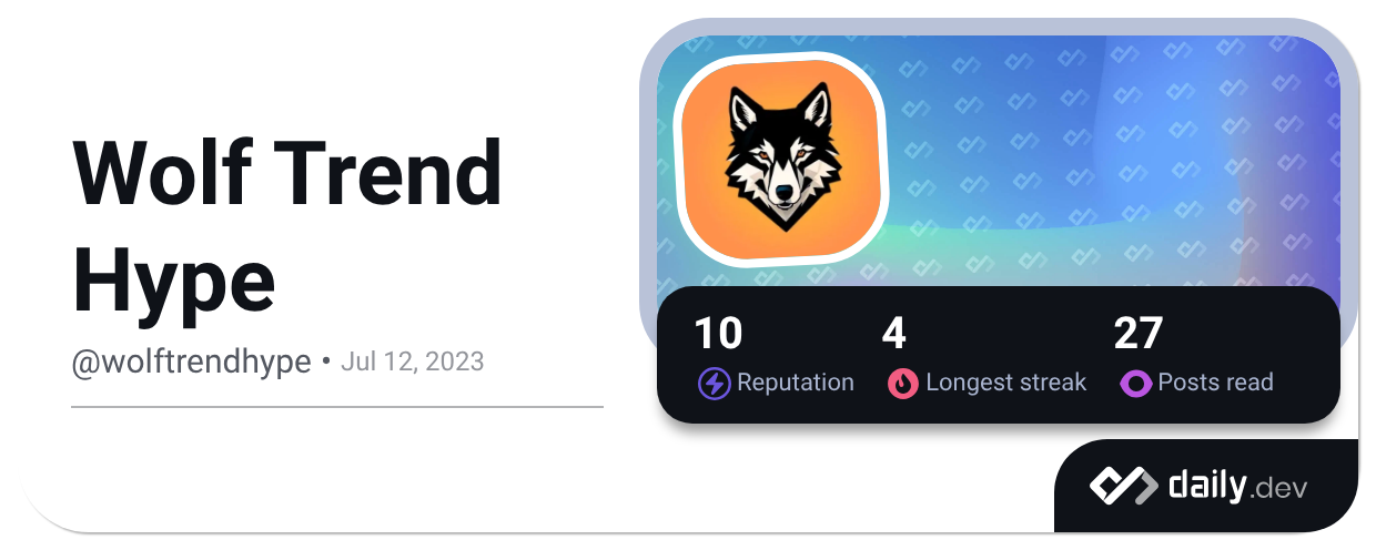 Wolf Trend Hype (@wolftrendhype) | daily.dev