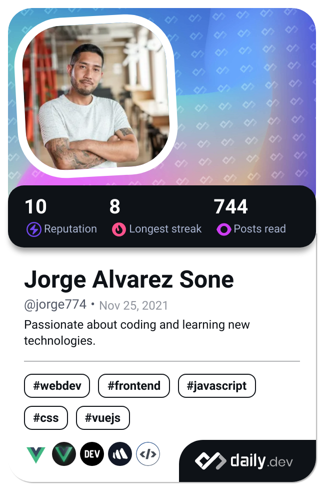 Jorge Alvarez Sone's Dev Card