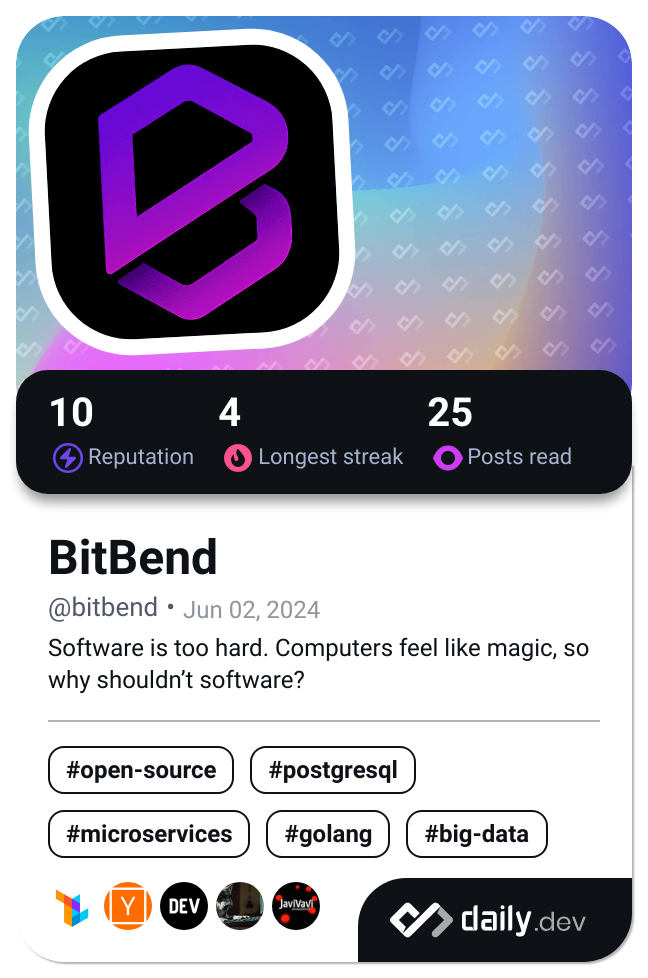 BitBend's Dev Card