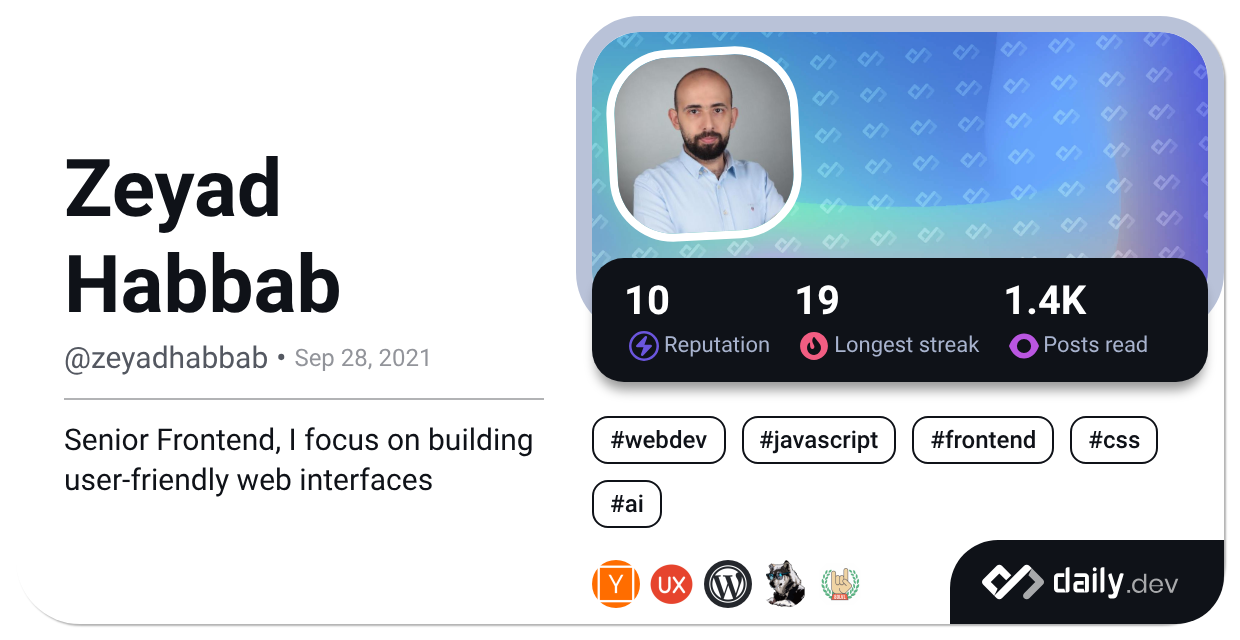 Habbab Zeyad Habbab (@zeyadhabbab) | daily.dev