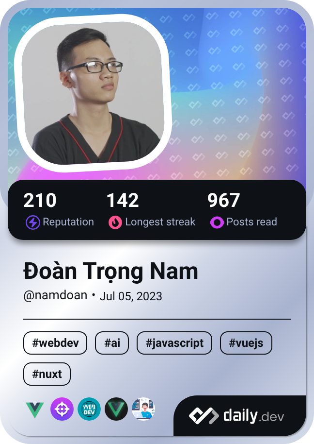 Đoàn Trọng Nam's Dev Card