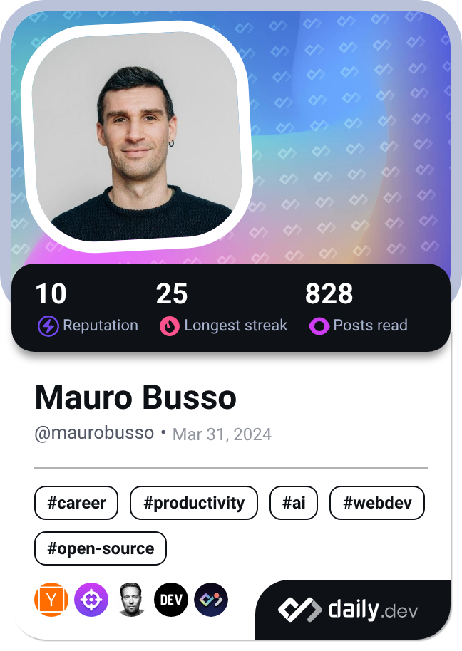 Mauro Busso's Dev Card