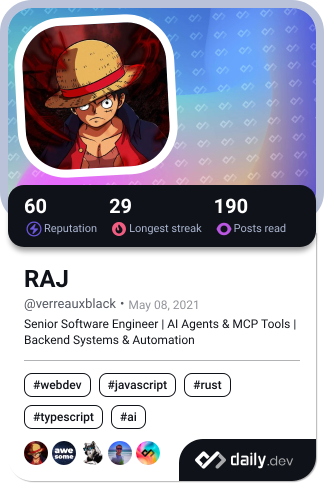 RAJ's Dev Card