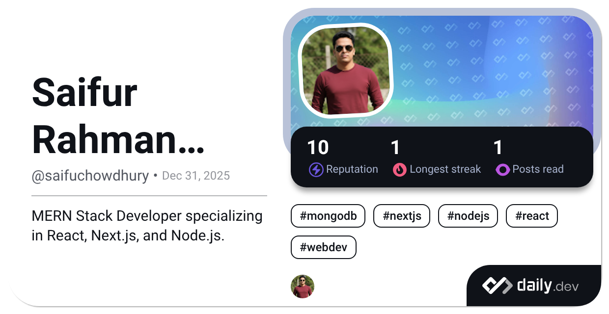 Saifur Rahman Chowdhury's Dev Card