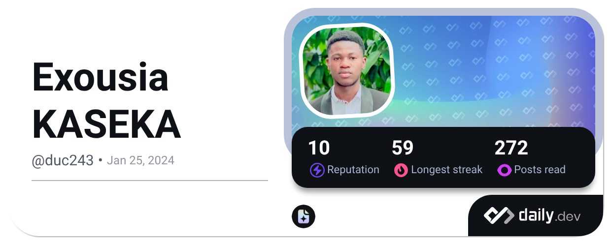 Exousia KASEKA's Dev Card