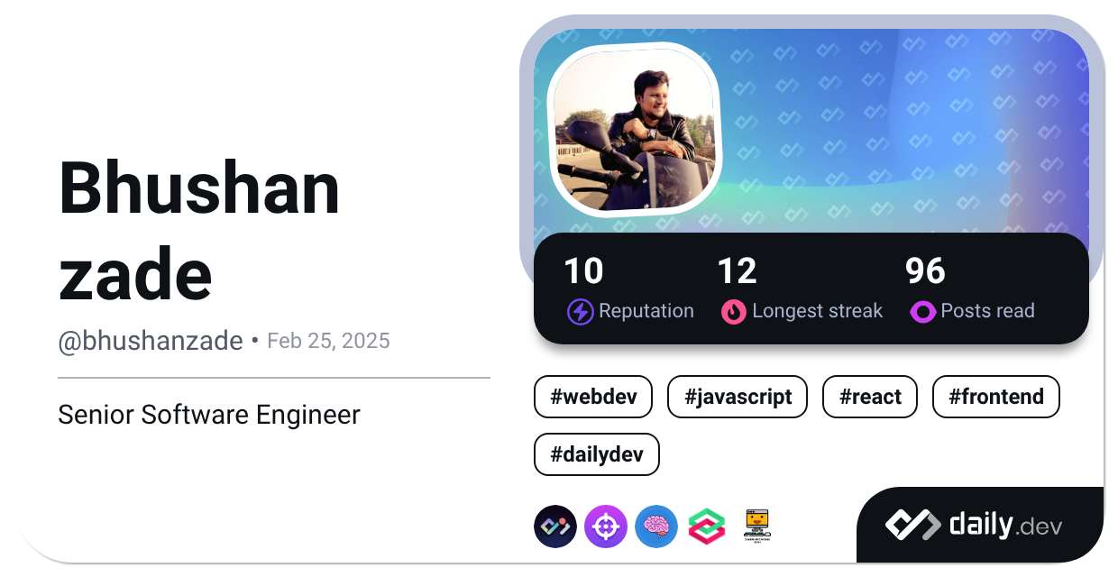 Bhushan zade's Dev Card