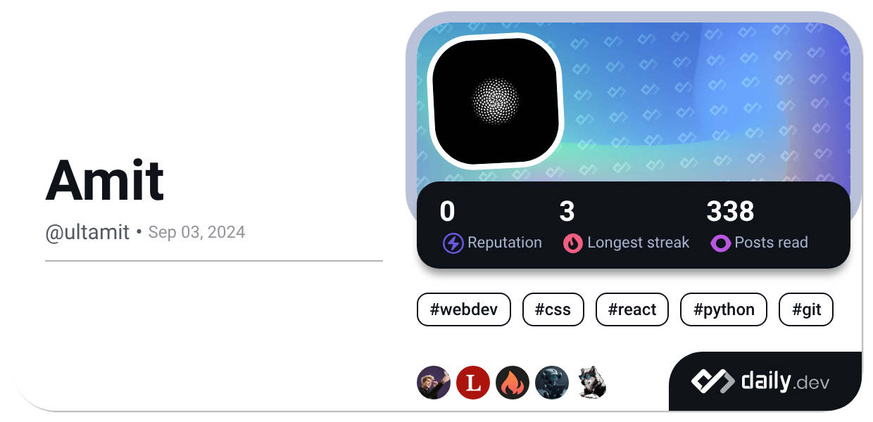 Amit (@ultamit) | daily.dev