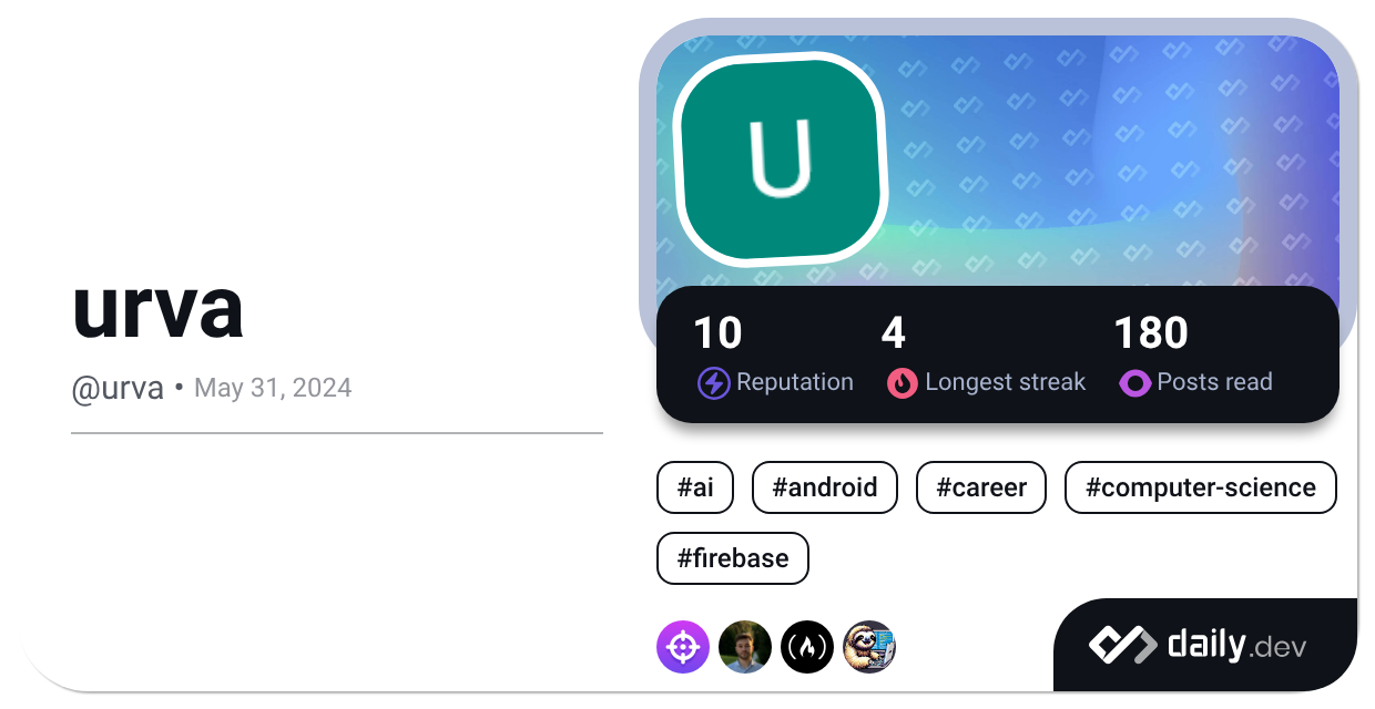 Urva Api urva (@urva) | daily.dev