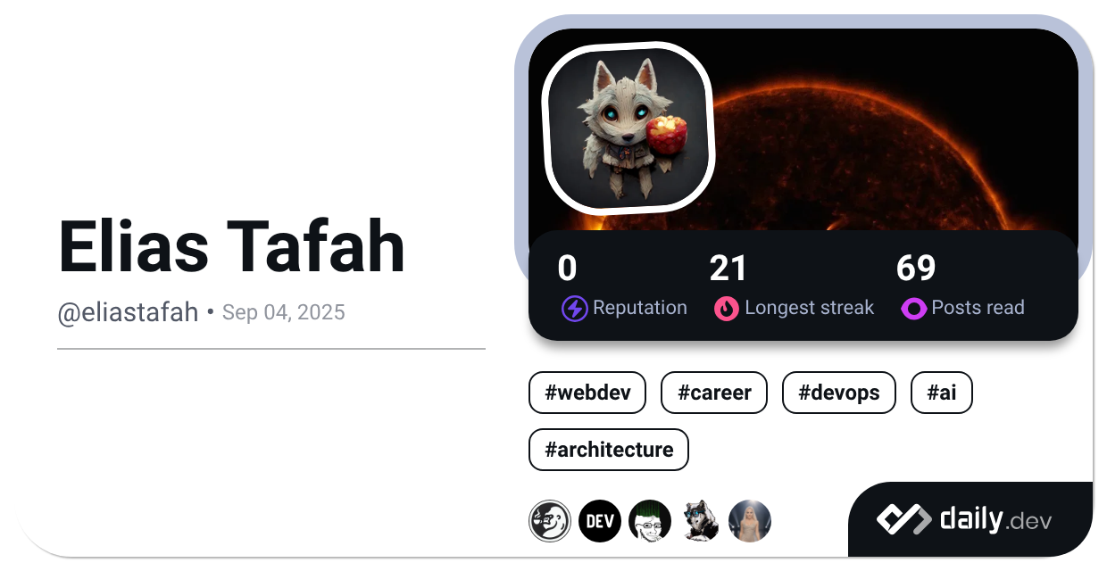 Elias Tafah's Dev Card