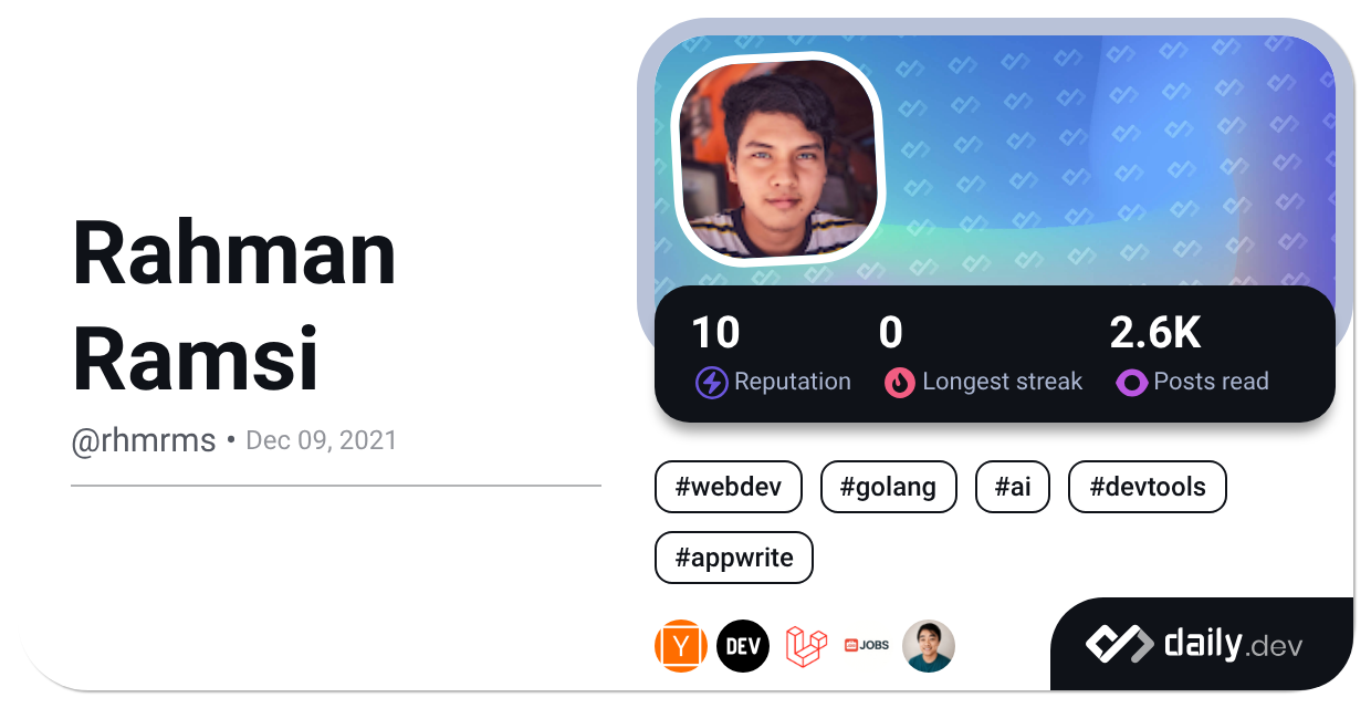 Rahman Ramsi (@rhmrms) | daily.dev