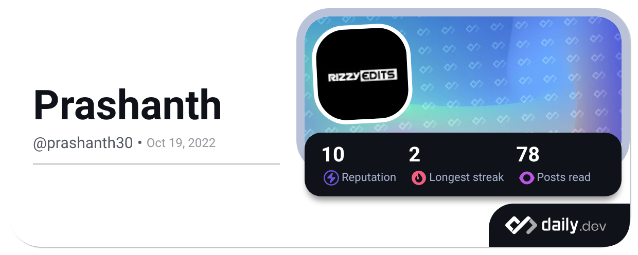 Prashanth (@prashanth30) | daily.dev