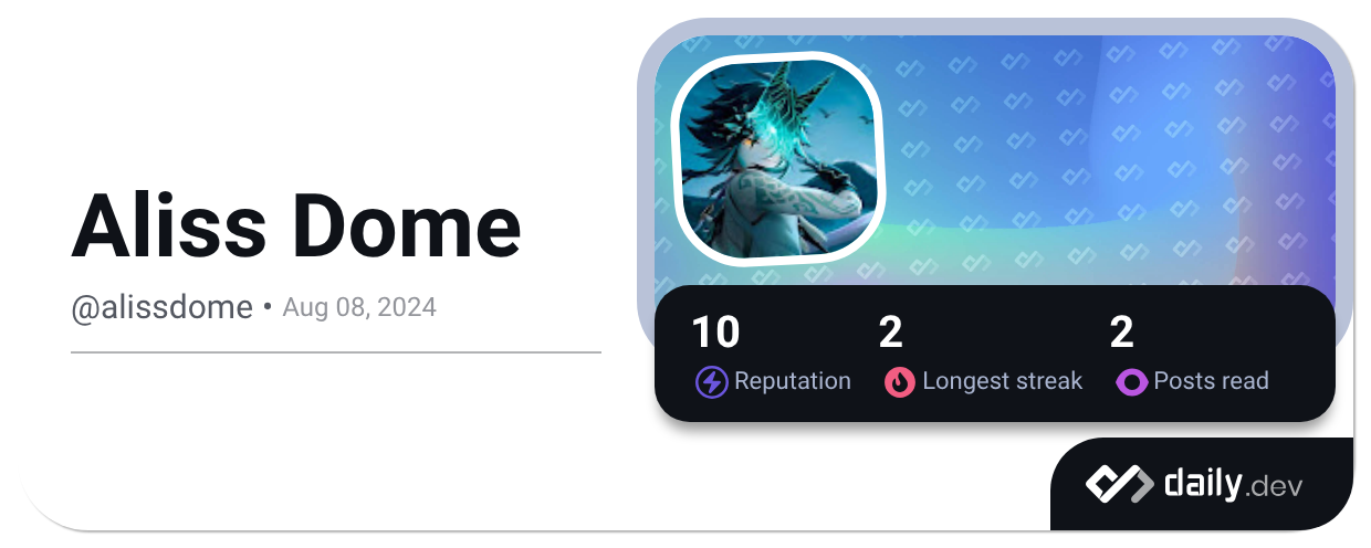 Aliss Dome (@alissdome) | daily.dev