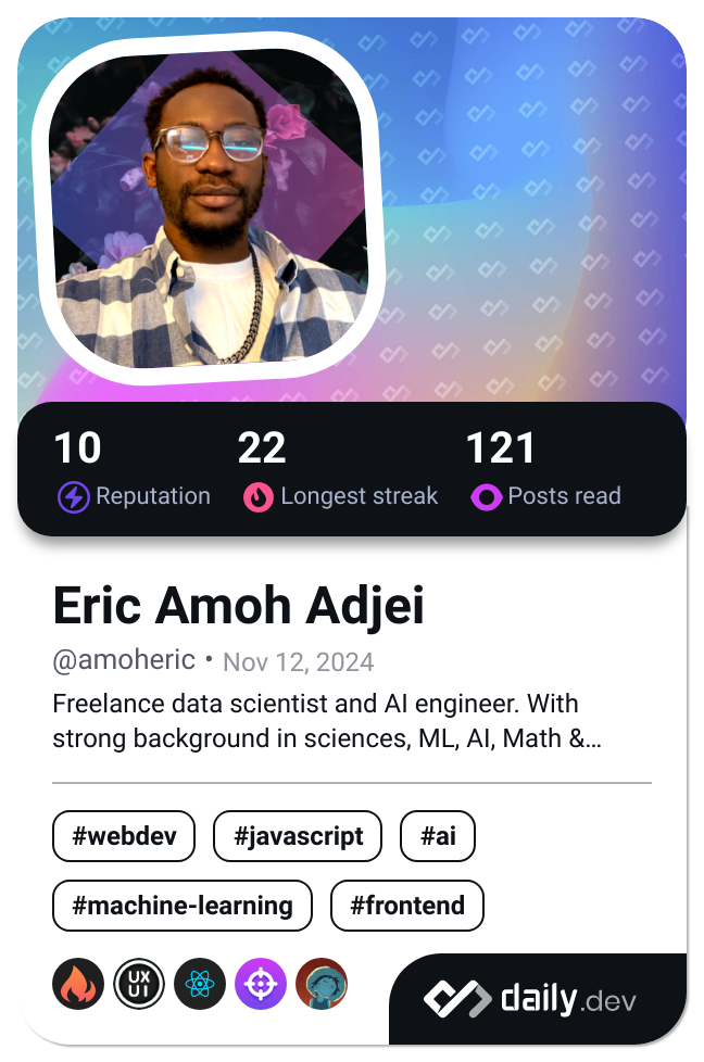 Eric Amoh Adjei's Dev Card