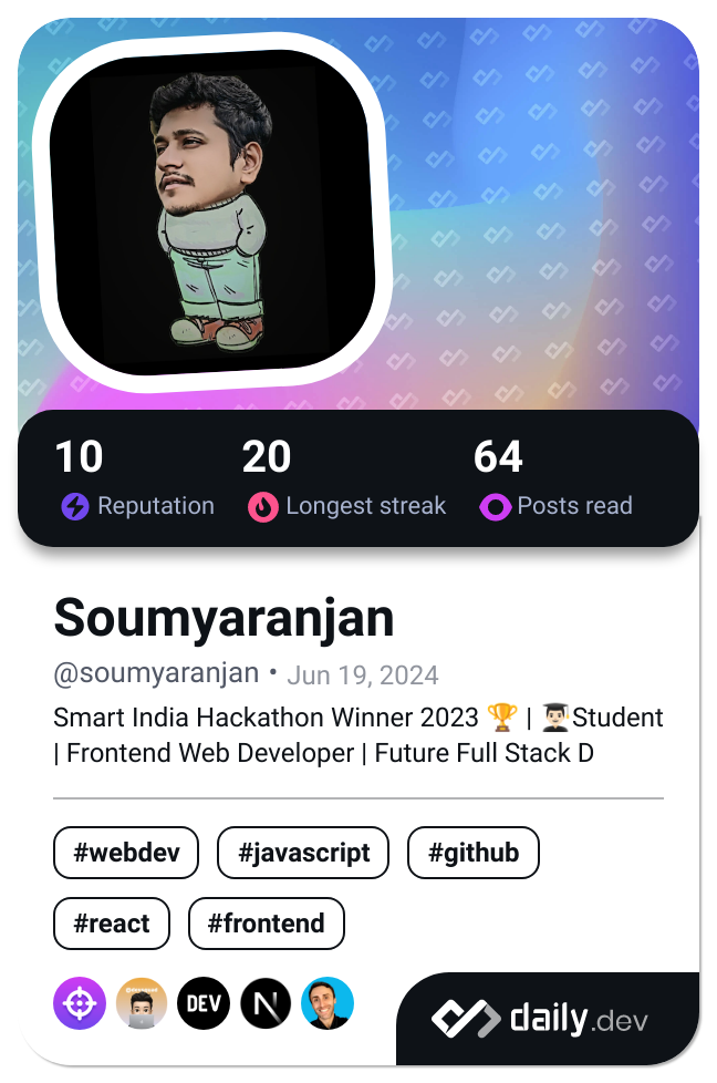 Soumyaranjan's Dev Card