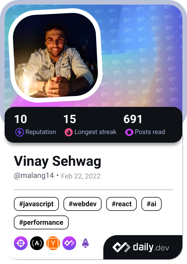 Vinay Sehwag's Dev Card
