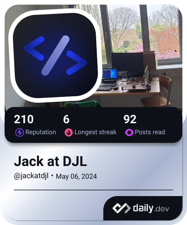 Jack at DJL's Dev Card