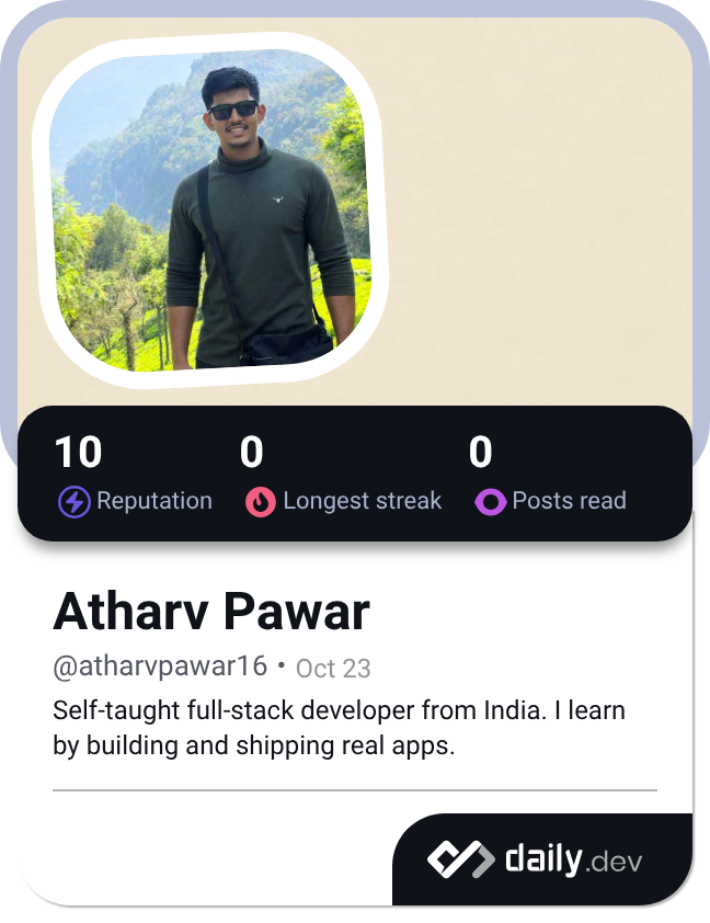 Atharv Pawar's Dev Card