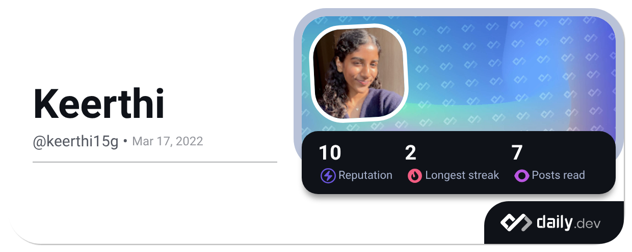 Keerthi (@keerthi15g) | daily.dev