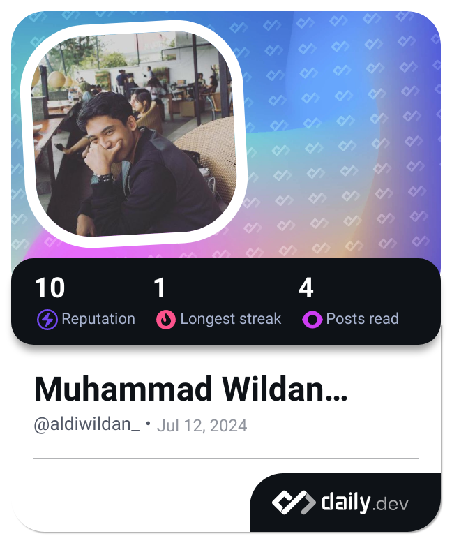 Muhammad Wildan Aldiansyah's Dev Card