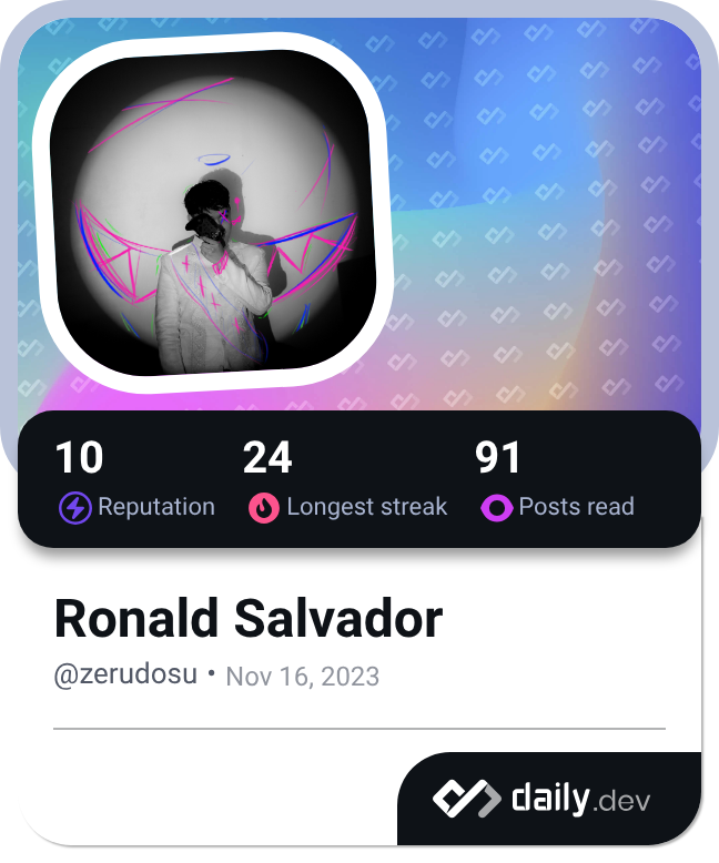 Zerudosuu Ronald Salvador Github