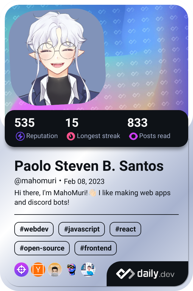 Paolo Steven B. Santos's Dev Card