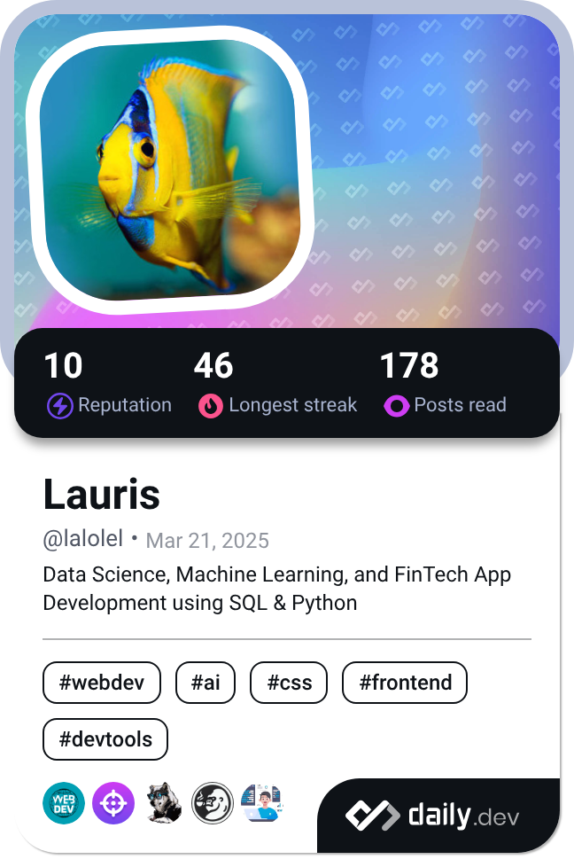 Lauris's Dev Card