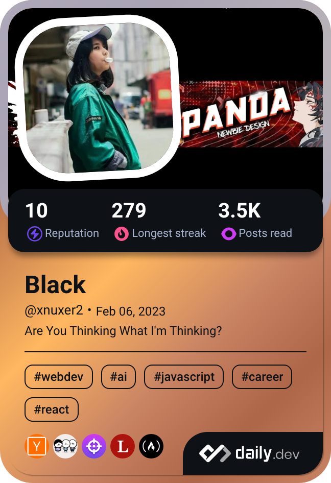 Black's Dev Card