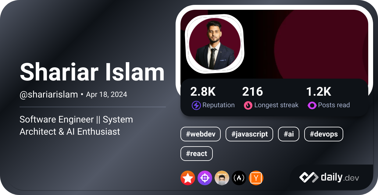 Shariar Islam's Dev Card