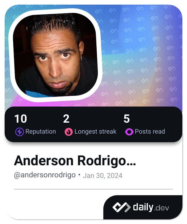 Anderson Rodrigo Barreira's Dev Card