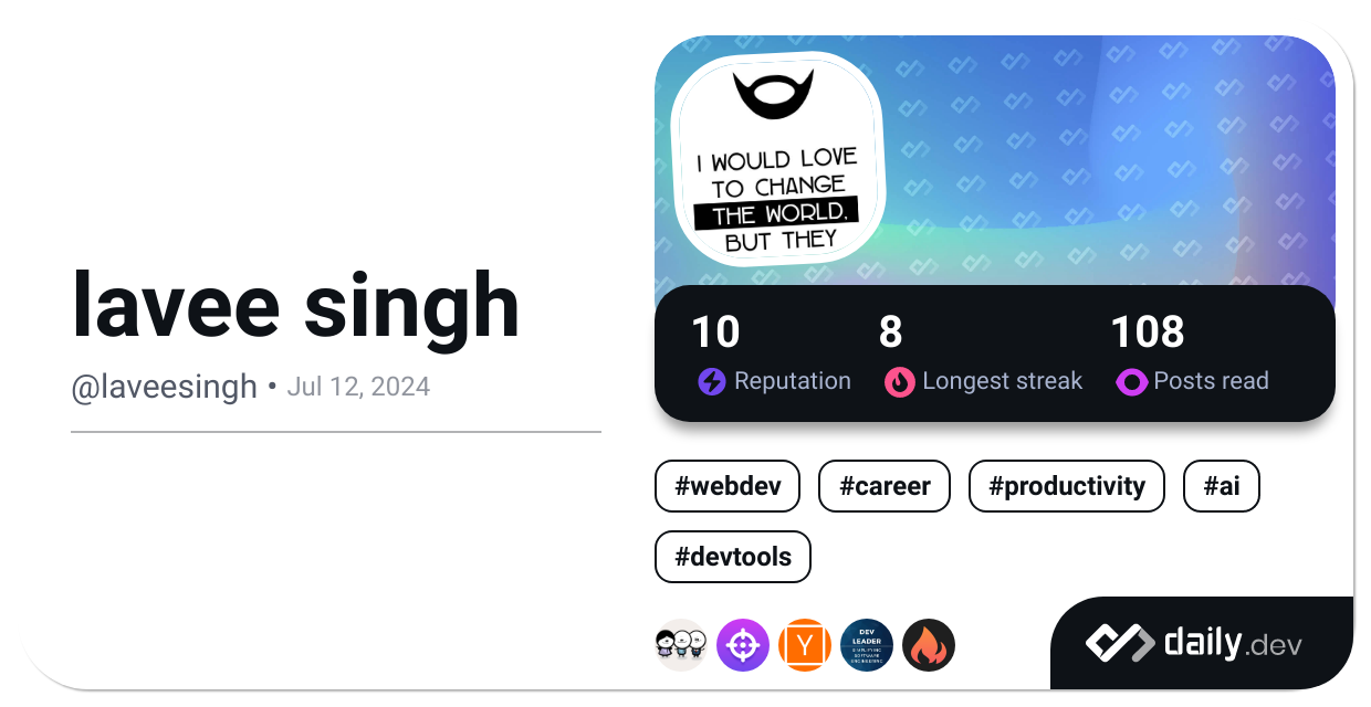 lavee singh's Dev Card