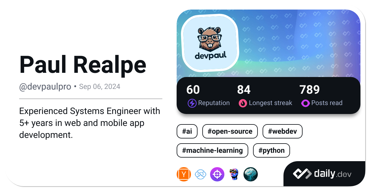 Paul Realpe's Dev Card