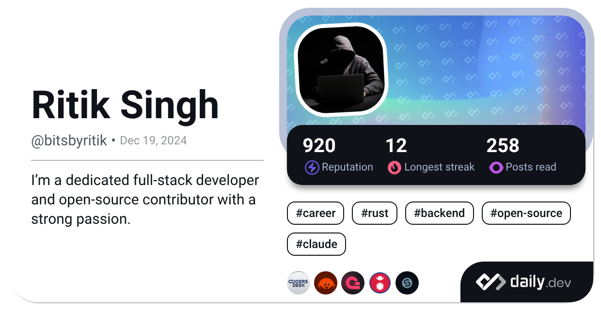 Ritik Singh (@bitsbyritik) | daily.dev
