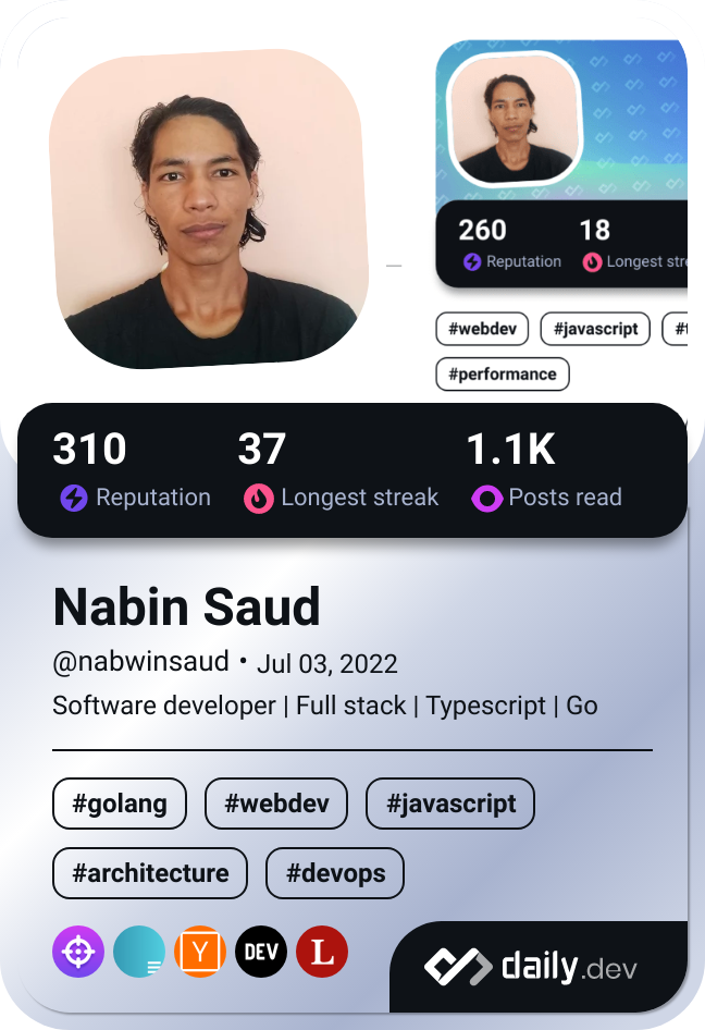 Nabin Saud's Dev Card