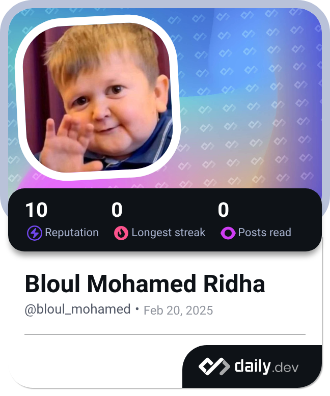 Bloul Mohamed Ridha's Dev Card