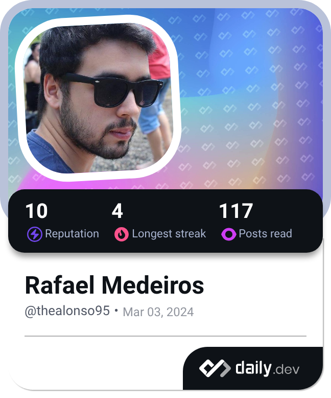 Rafael Medeiros's Dev Card