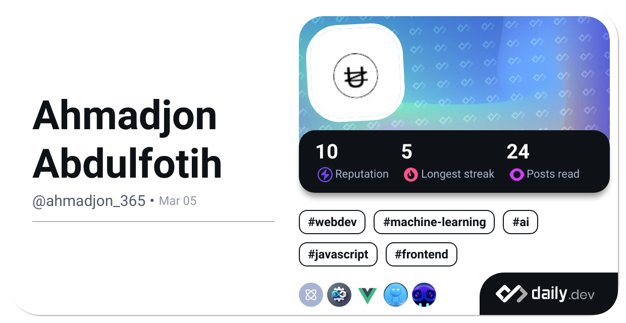 Ahmadjon Abdulfotih's Dev Card