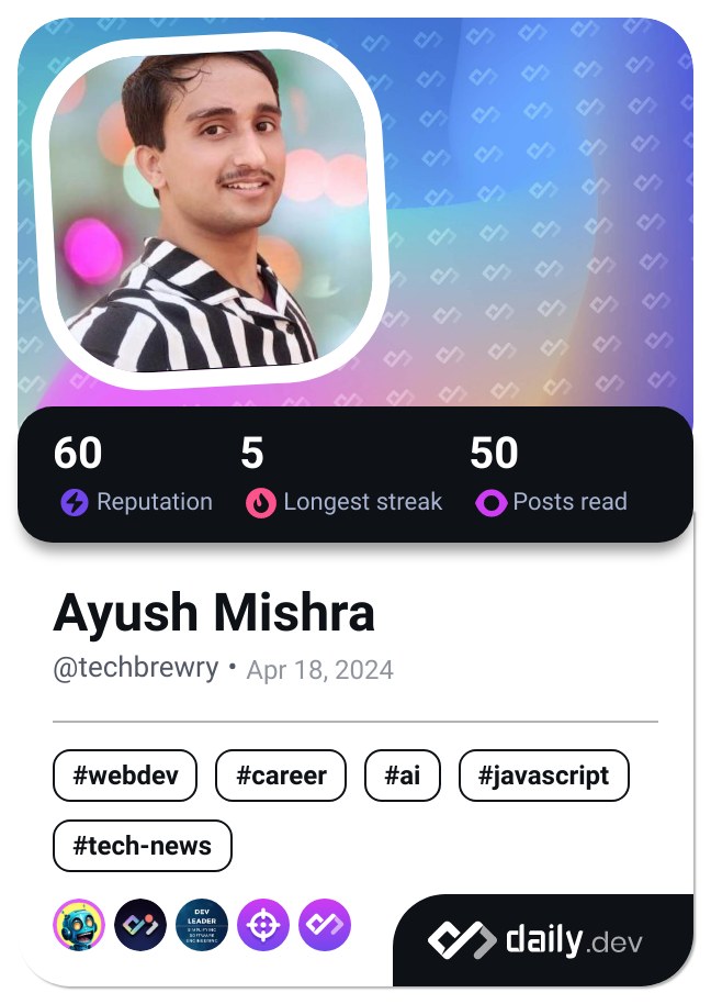 Ayush Mishra's Dev Card