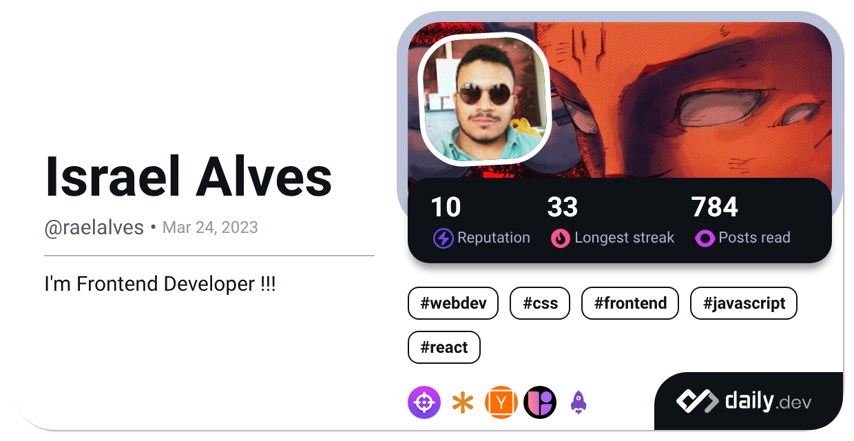 Israel Alves's Dev Card