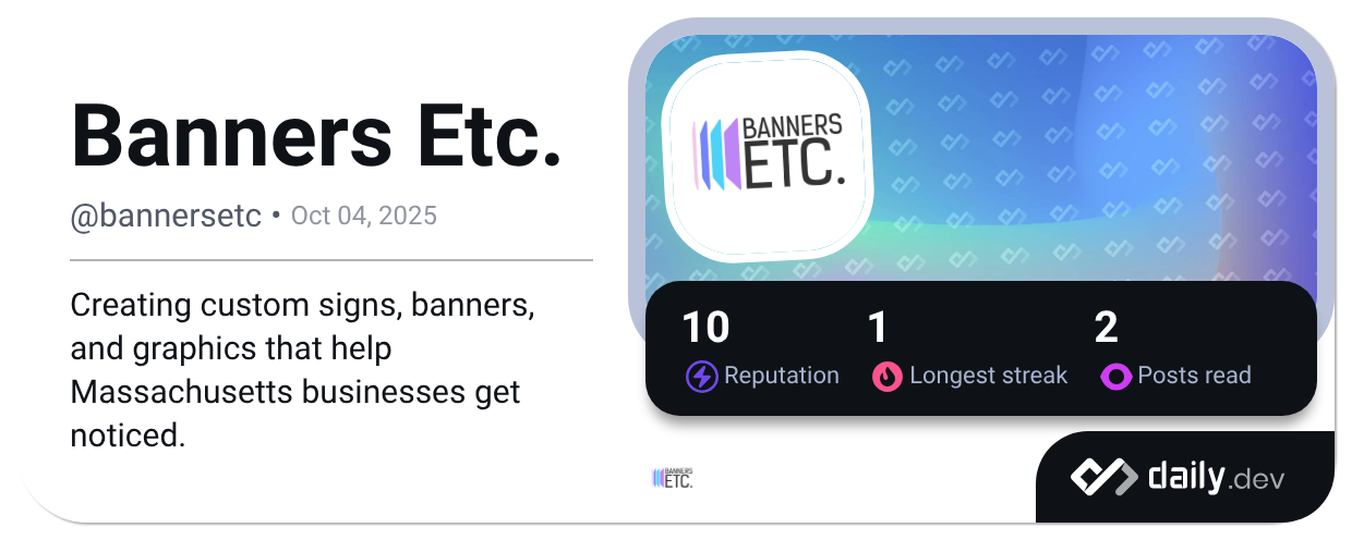 Banners Etc. (@bannersetc) | daily.dev