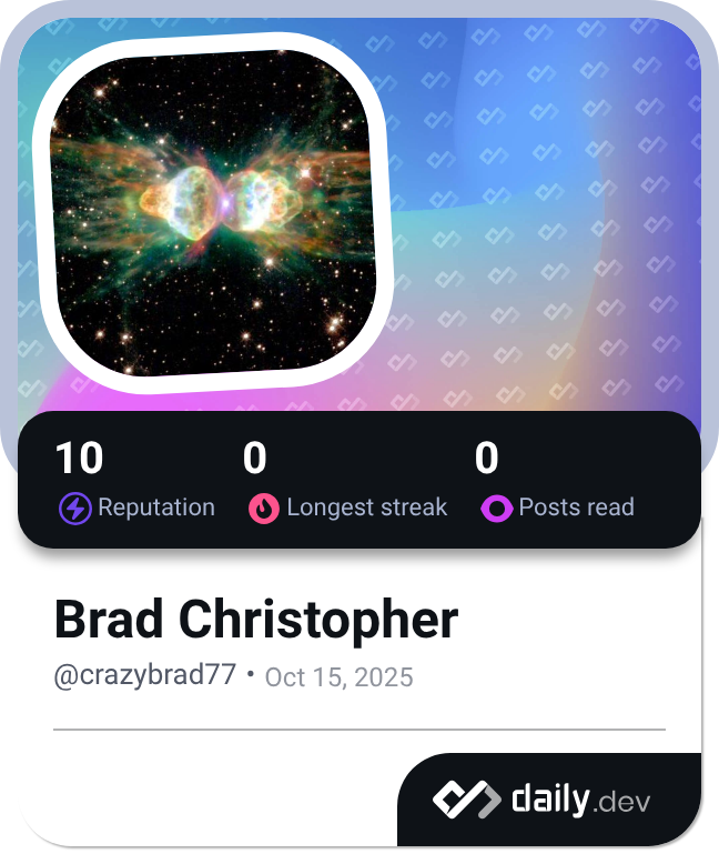 Brad Christopher's Dev Card