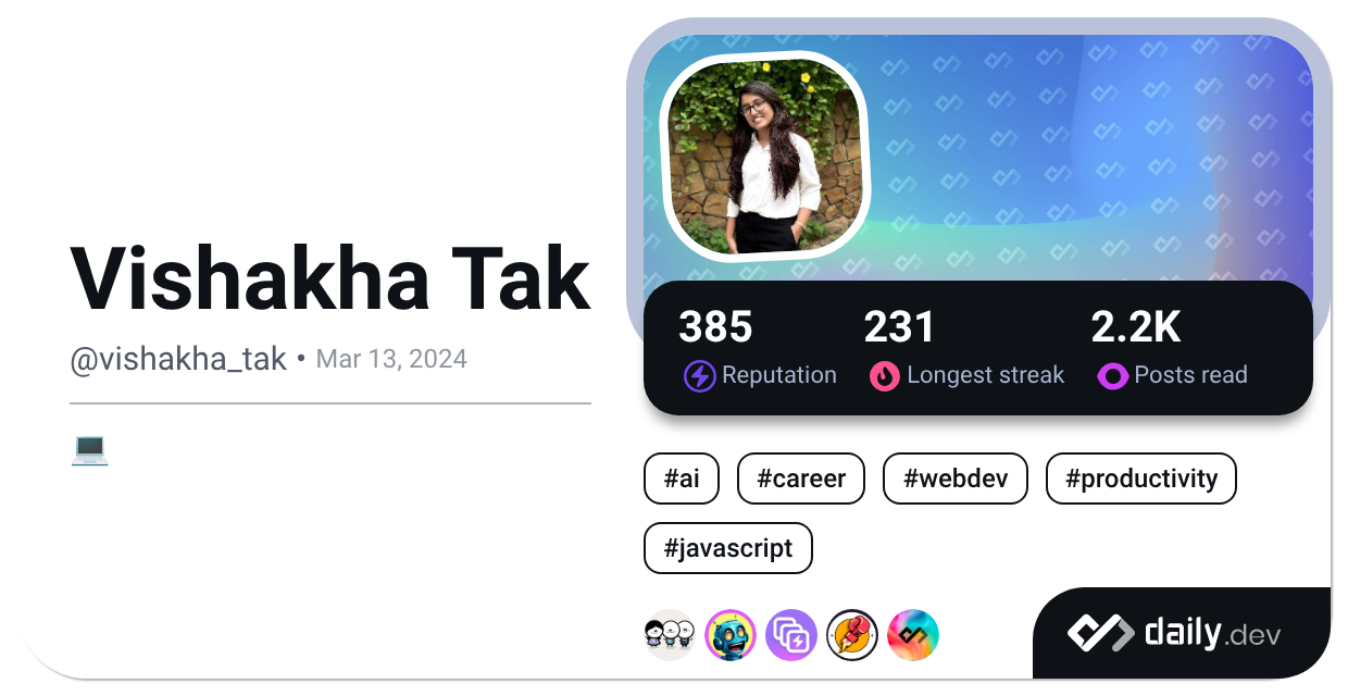Vishakha Tak's Dev Card