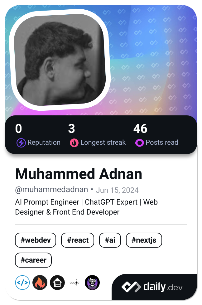 Muhammed Adnan's Dev Card