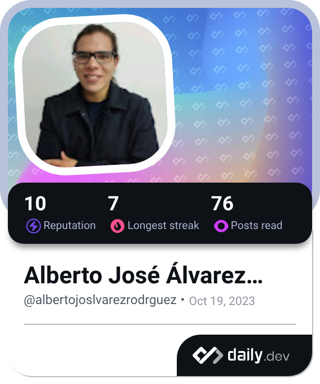 Alberto José Álvarez Rodríguez's Dev Card