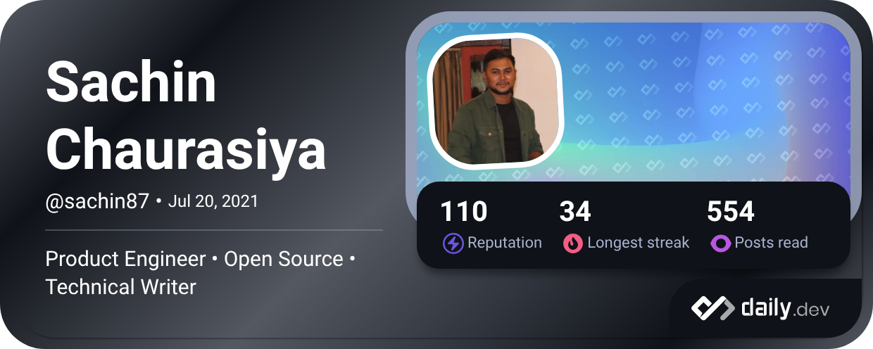 Sachin Chaurasiya (@sachin87) | daily.dev