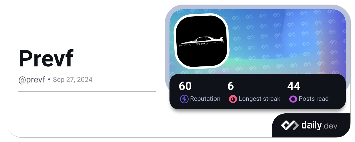 Prevf (@prevf) | daily.dev