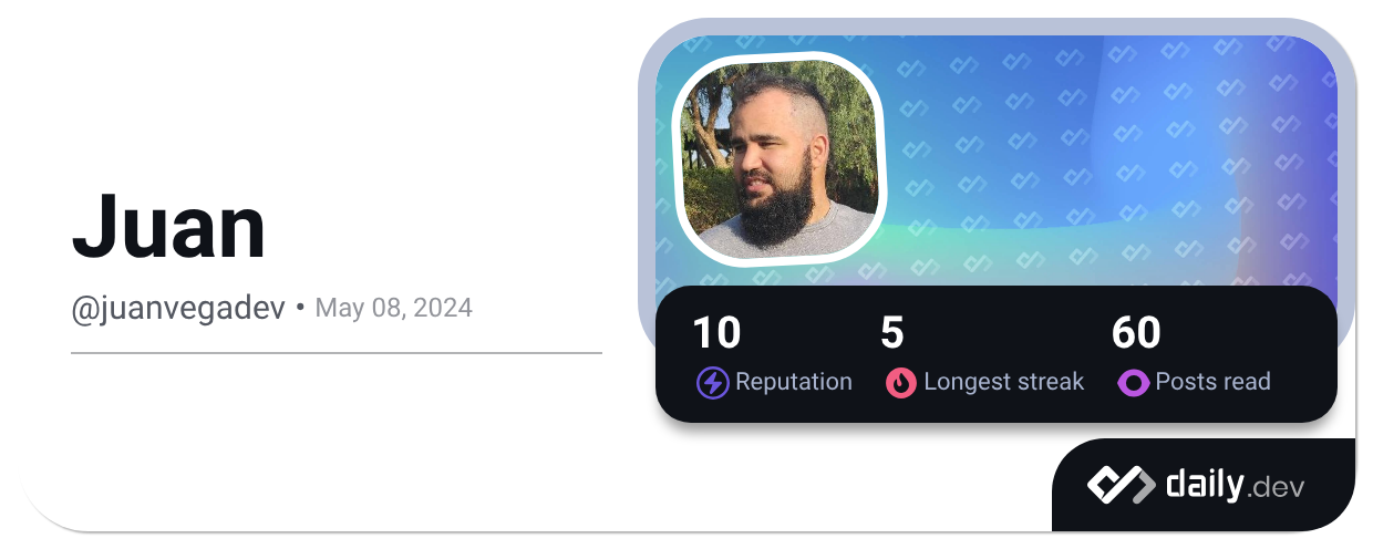 Juan (@juanvegadev) | daily.dev