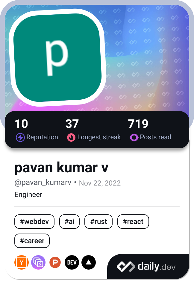 pavan kumar v's Dev Card