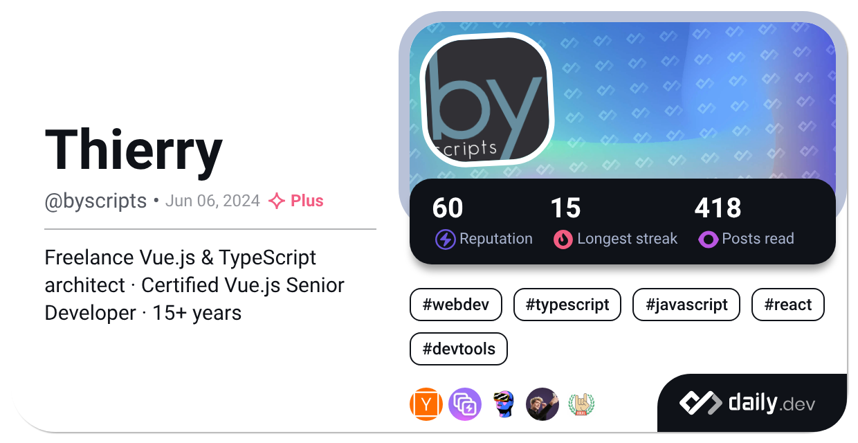 Byscripts Tools Thierry (@byscripts) | daily.dev
